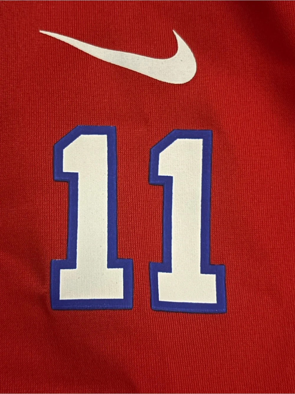 Nike Red Football Jersey with White and Blue Accents #11